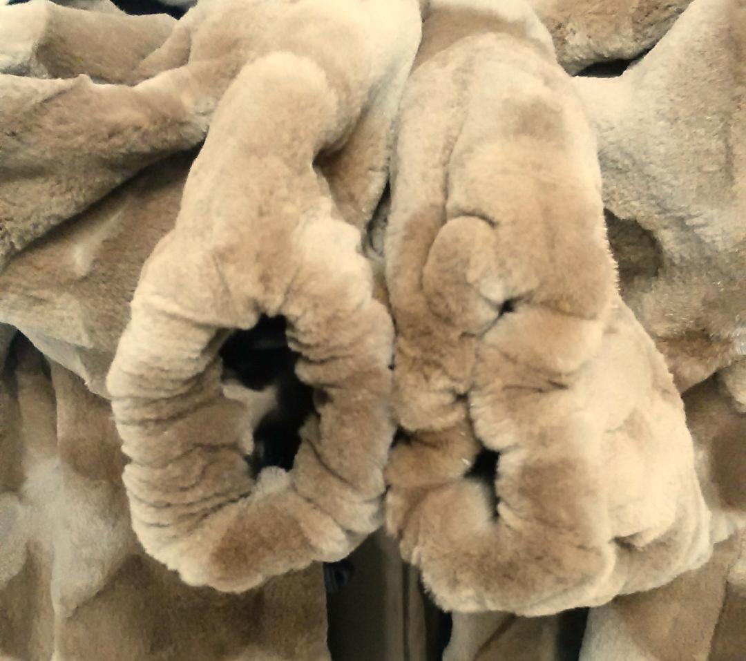 vertfonce’　毛皮　ファー　ロングコート　パターン付き　ロングコート