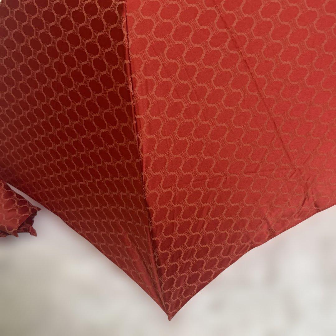 ✨未使用・タグ付き✨セリーヌ CELINE マカダム 総柄 折り畳み傘 ボルドー