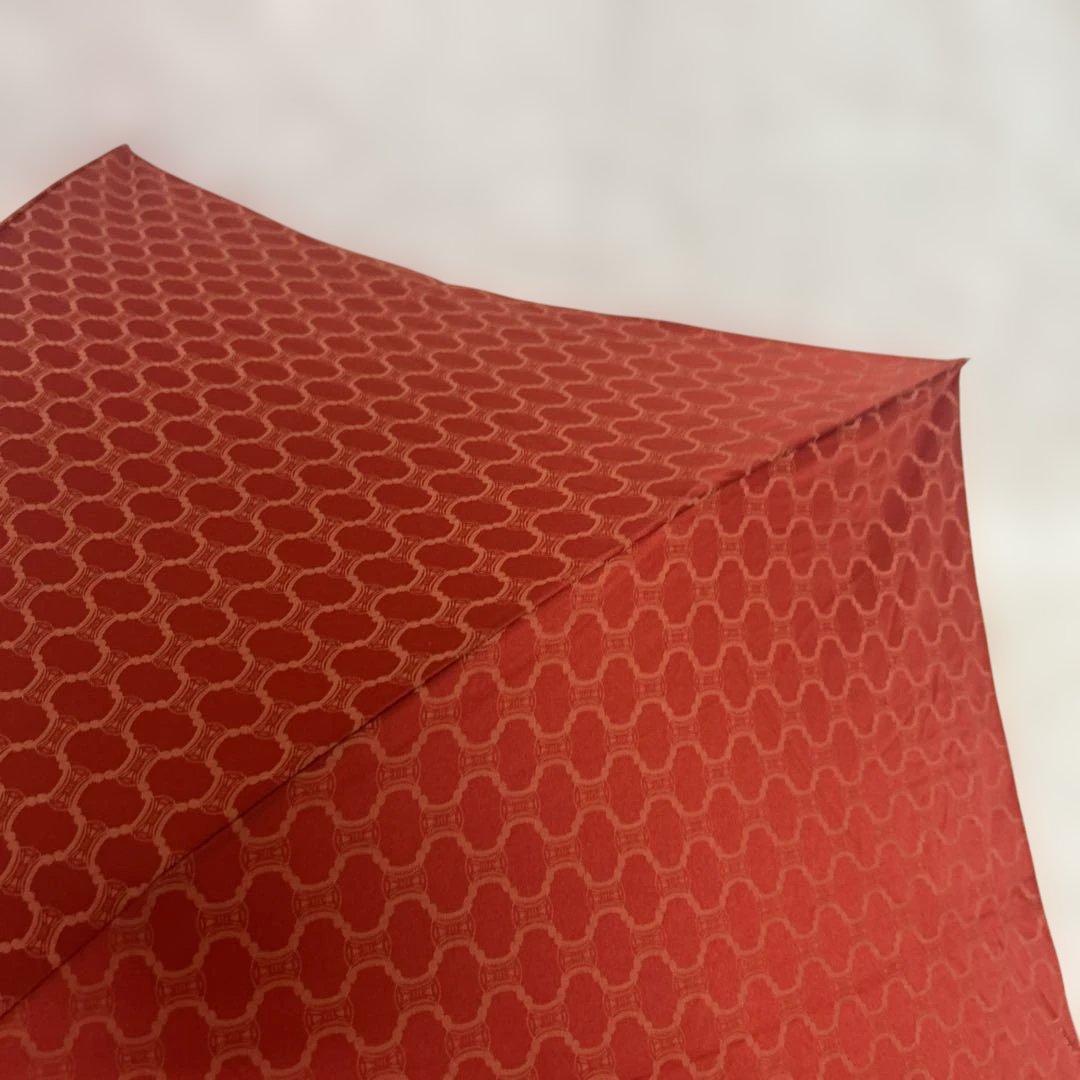 ✨未使用・タグ付き✨セリーヌ CELINE マカダム 総柄 折り畳み傘 ボルドー