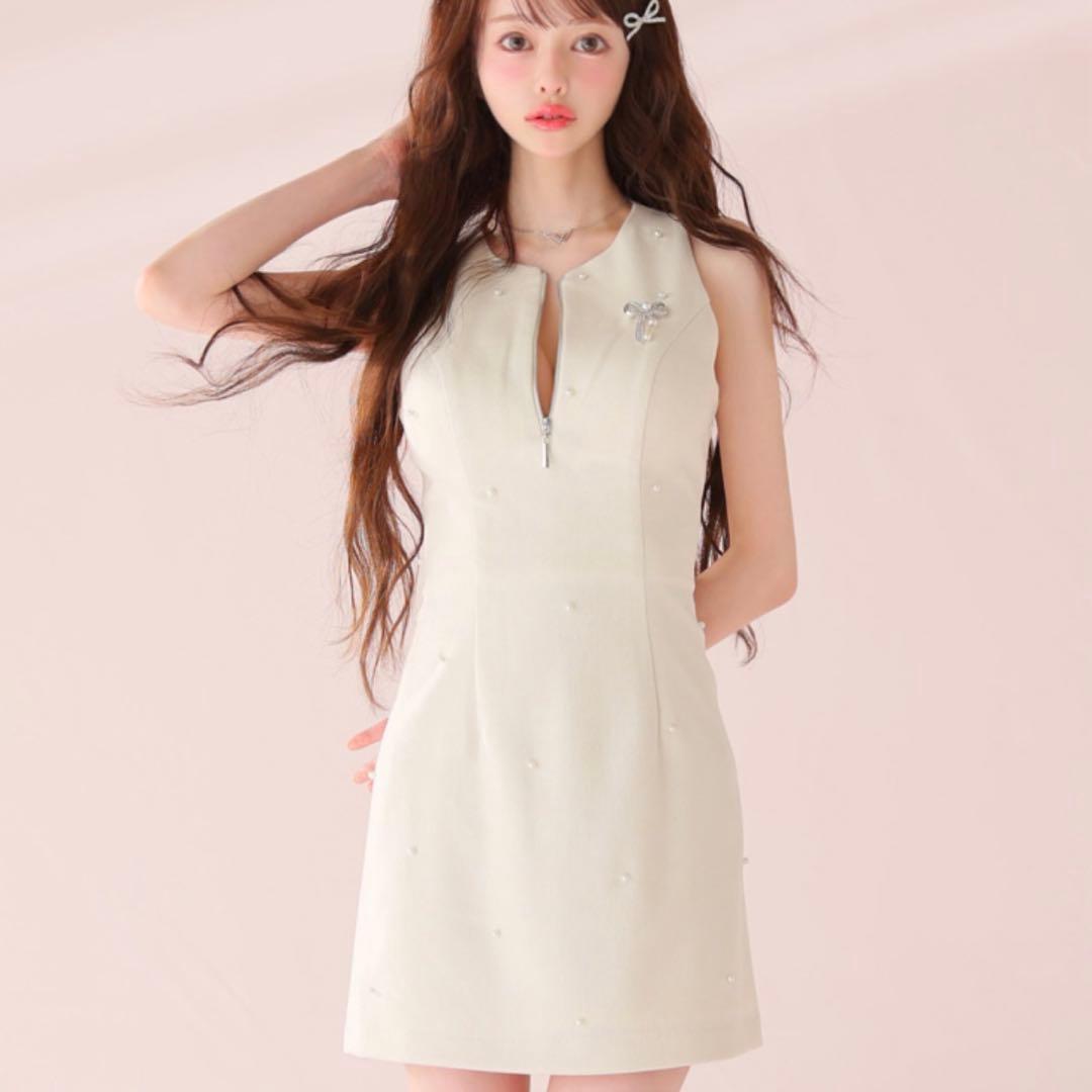 【ROBE de FLEURS/ローブドフルール】リボンビジュー　キャバドレス