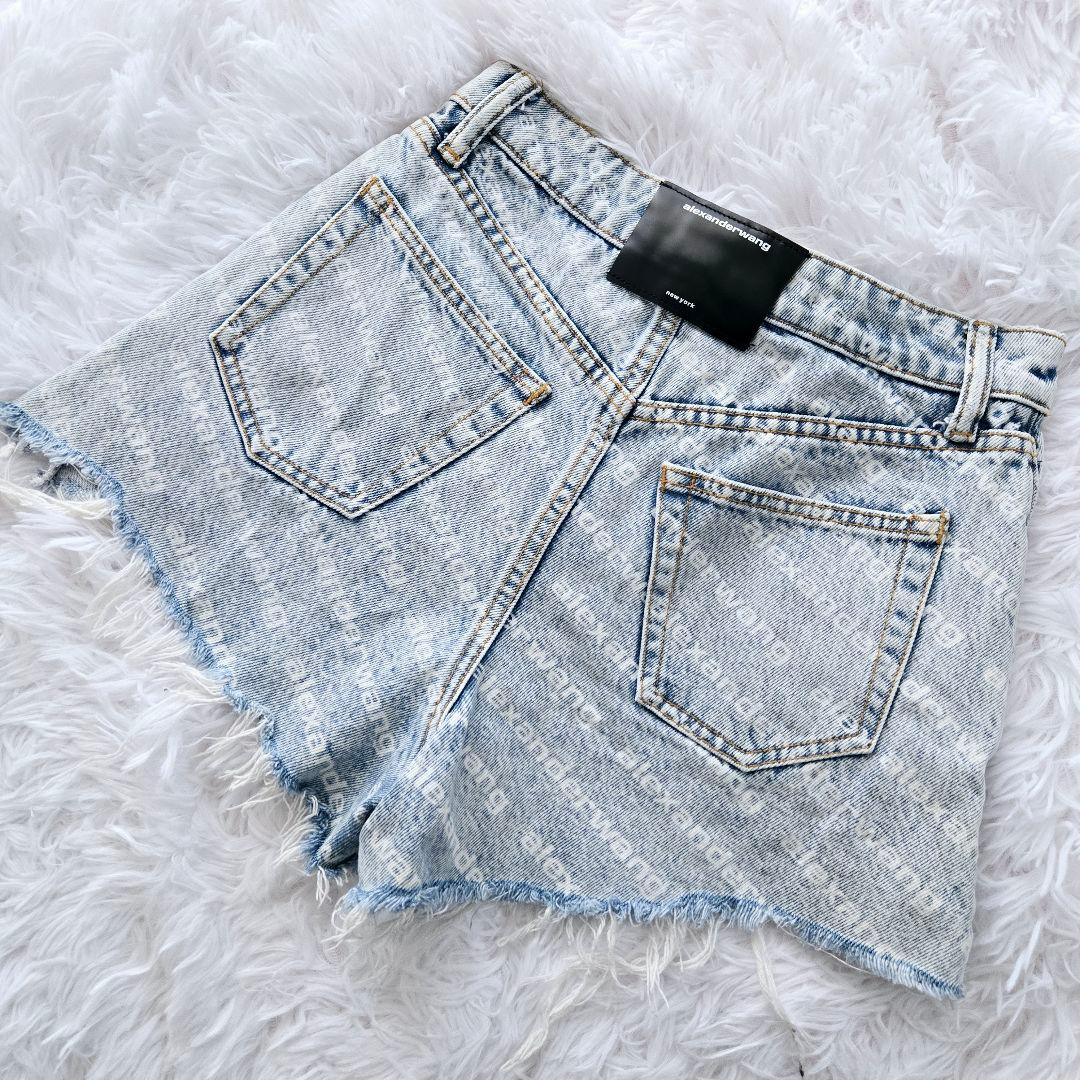 Alexander Wang Bite ショートパンツ 24 ブルー ロゴ