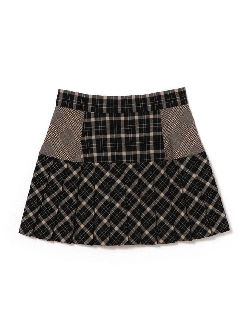 スカート Coco check pleats skirt black S