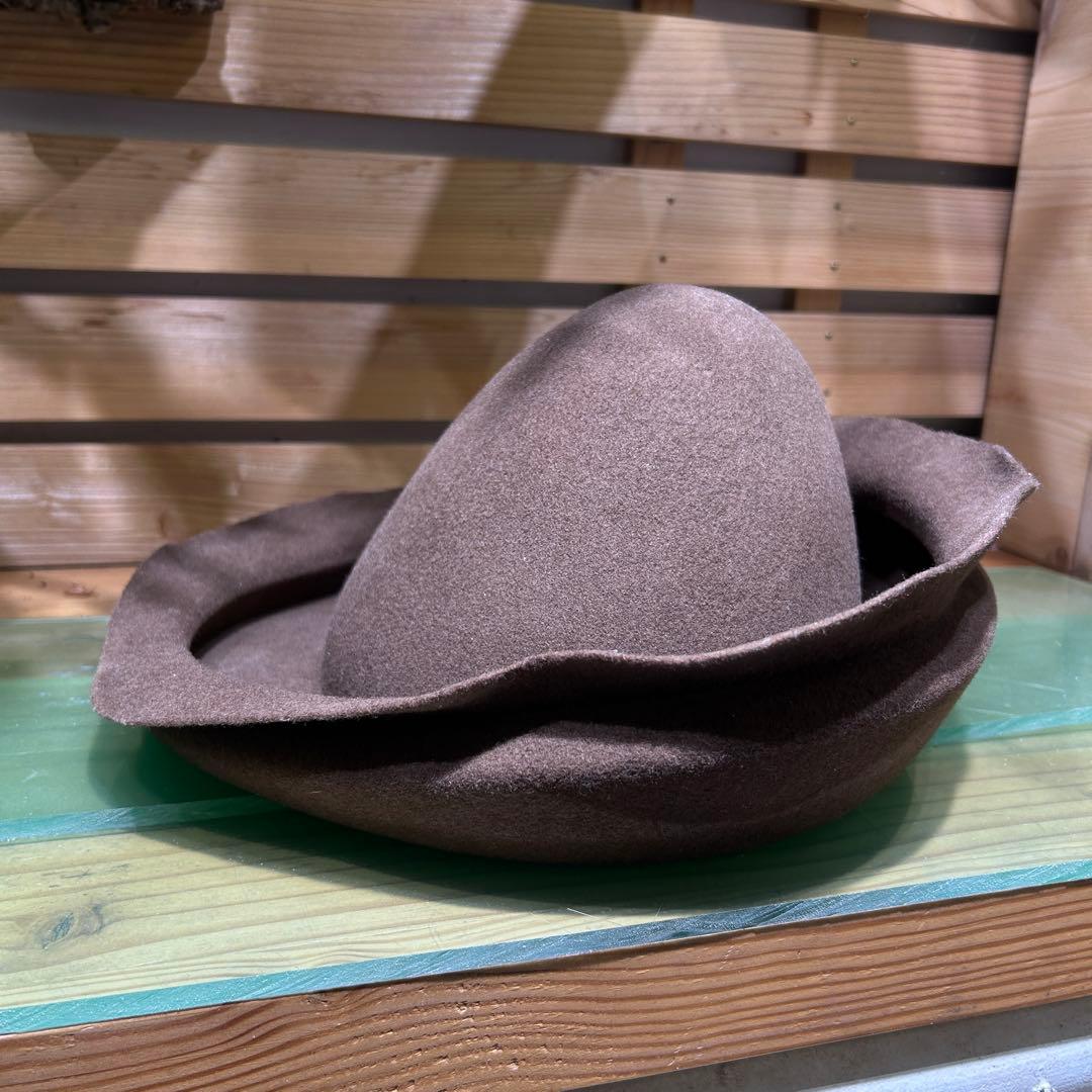 COMME des GARCONSギャルソン ブラウン ウール フェルトハット