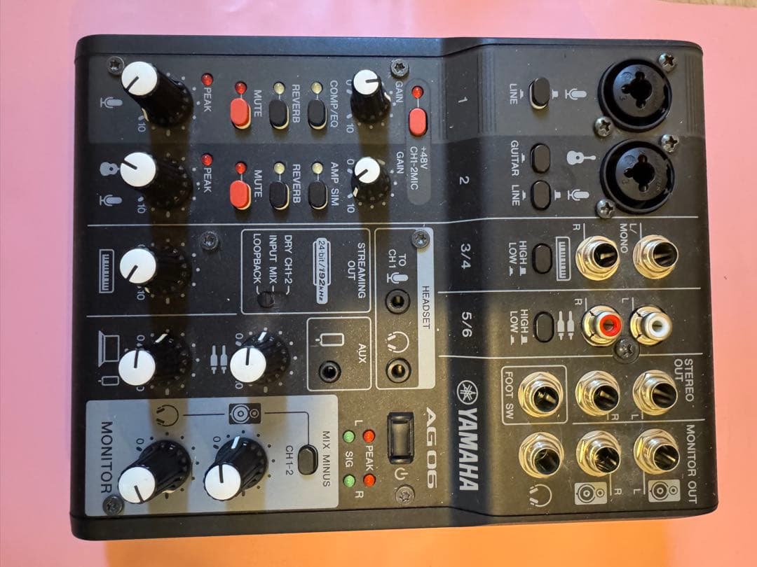 Yamaha AG06 アナログミキサー + ステレオケーブル