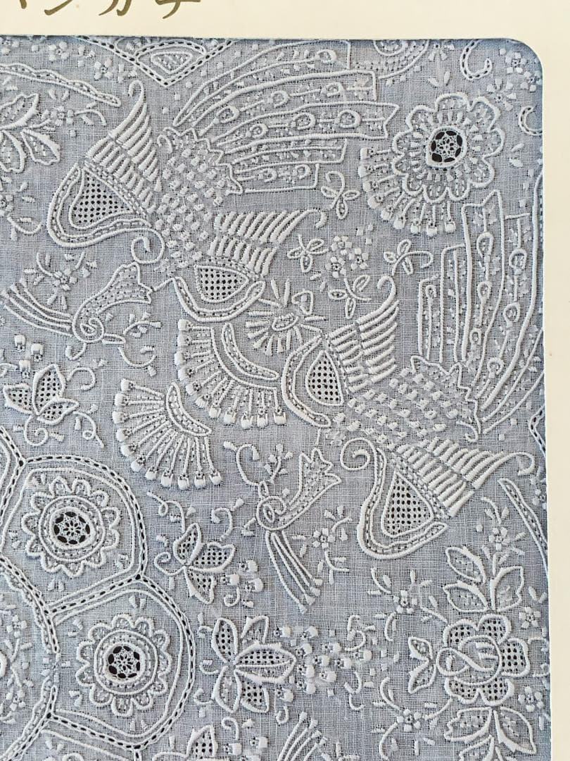 【お値下】未使用☆汕頭(スワトウ)手刺繍 鳳凰 ハンカチ 30cm