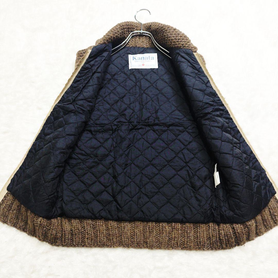 Kanata カナタ カウチンニット ベスト オルテガ柄 イーグル柄 ブラウン