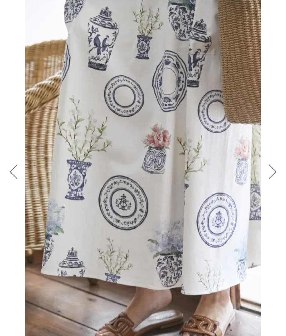 SEVENTEN ブルーアンドホワイト ピンク 半袖ロングワンピース