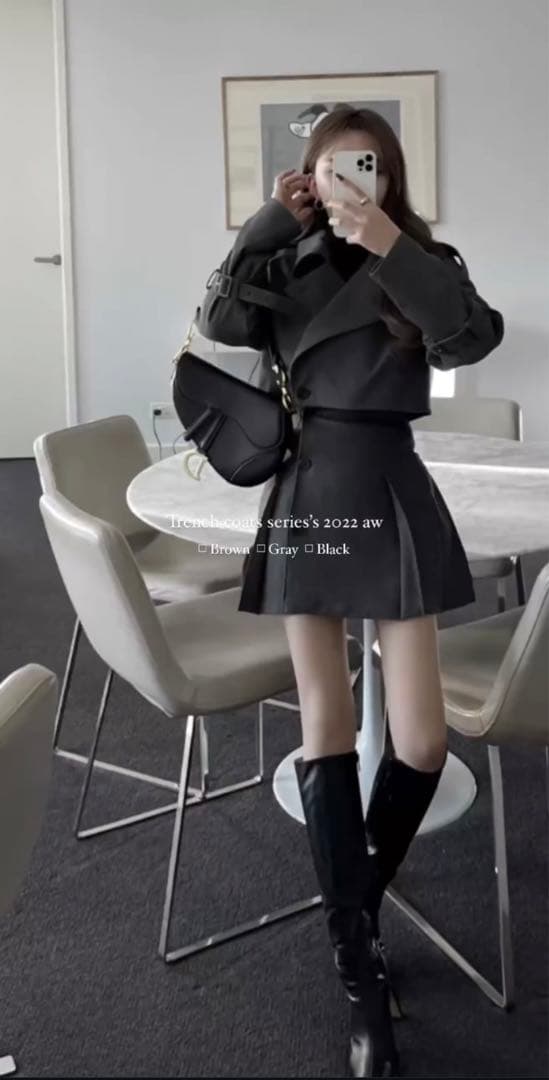 【タグ付き未使用】mavimoon トレンチミニコート　セットアップ