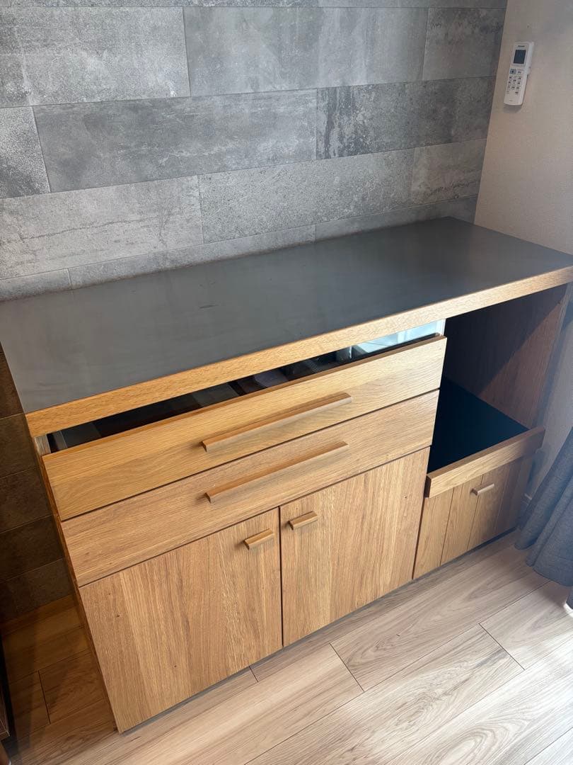 リセノ　木製キッチンカウンター　120cm