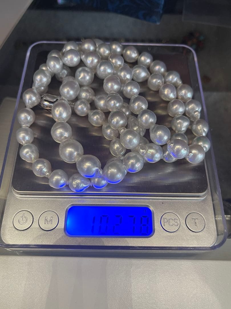 ディノス 白蝶バロックパールロングネックレス 約85cm