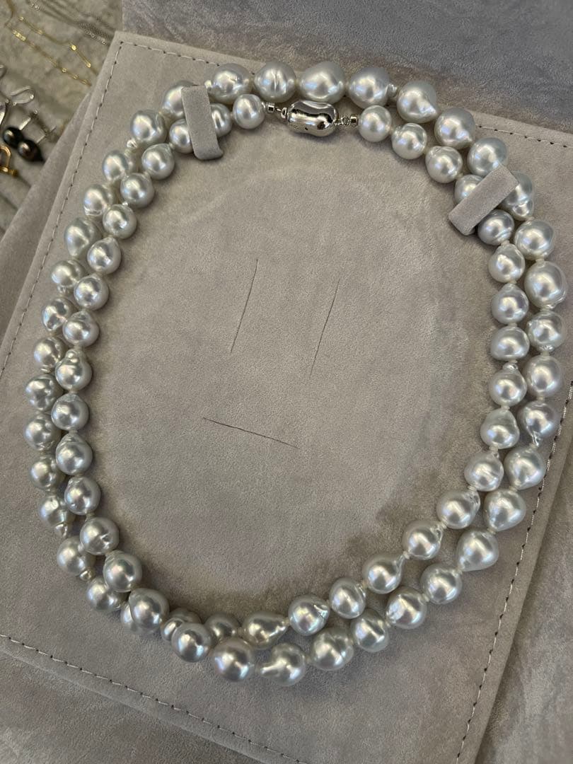 ディノス 白蝶バロックパールロングネックレス 約85cm