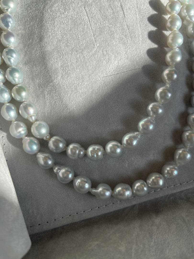 ディノス 白蝶バロックパールロングネックレス 約85cm