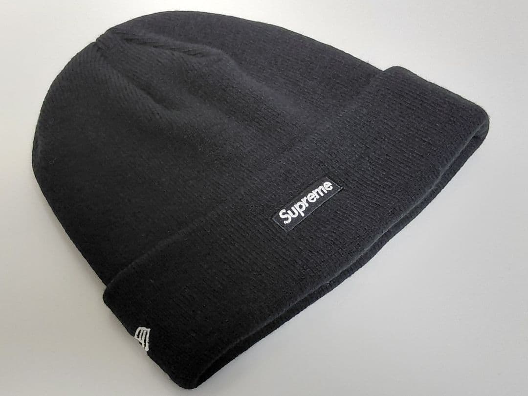 美品　Supreme　New Era　S Logo ツノ　Beanie　ブラック