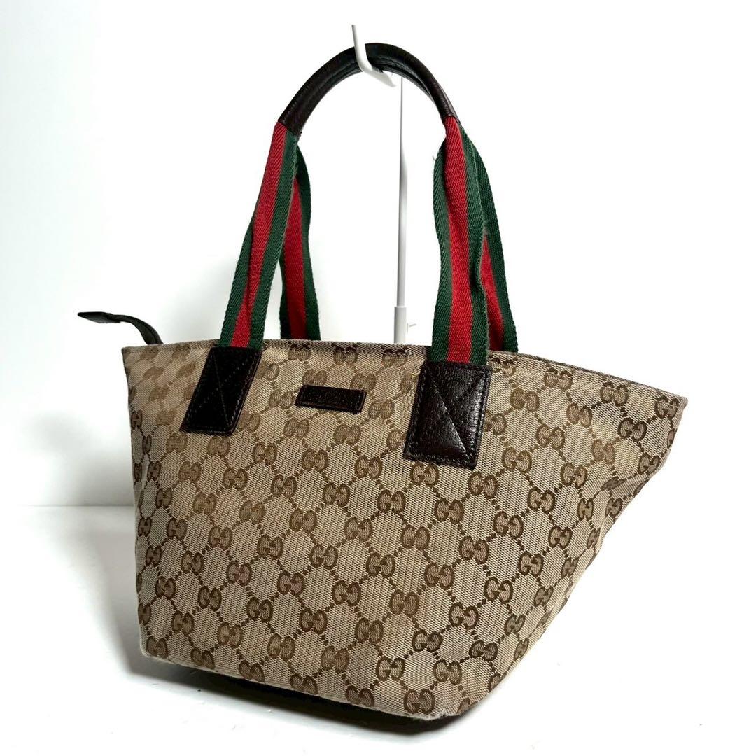 【極上美品✨】グッチ GGキャンバス シェリーライン トートバッグ 角擦れ無し