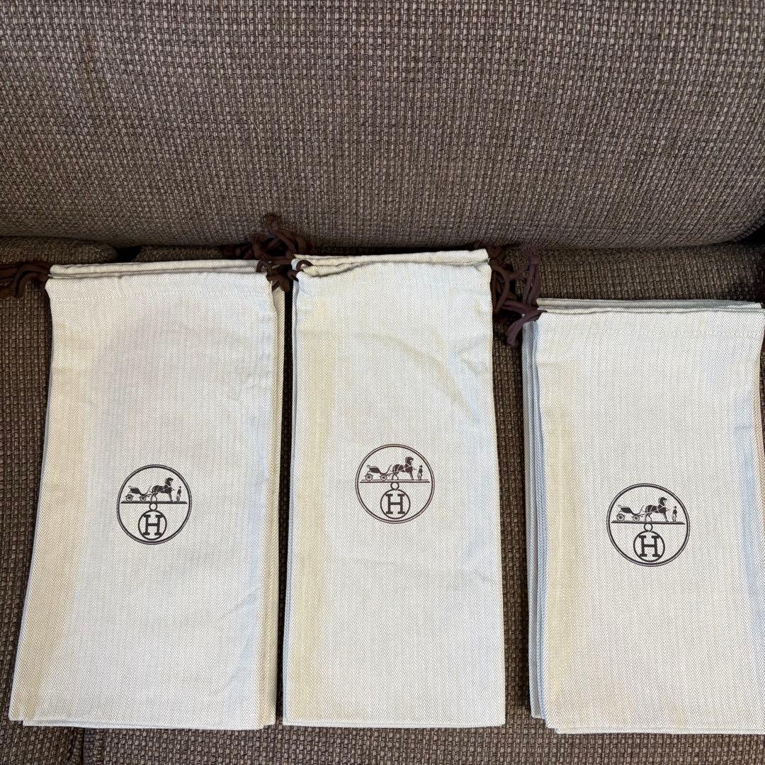 正規品 美品エルメス保存袋巾着袋　靴袋 シューズなど入れ8セット（16枚）