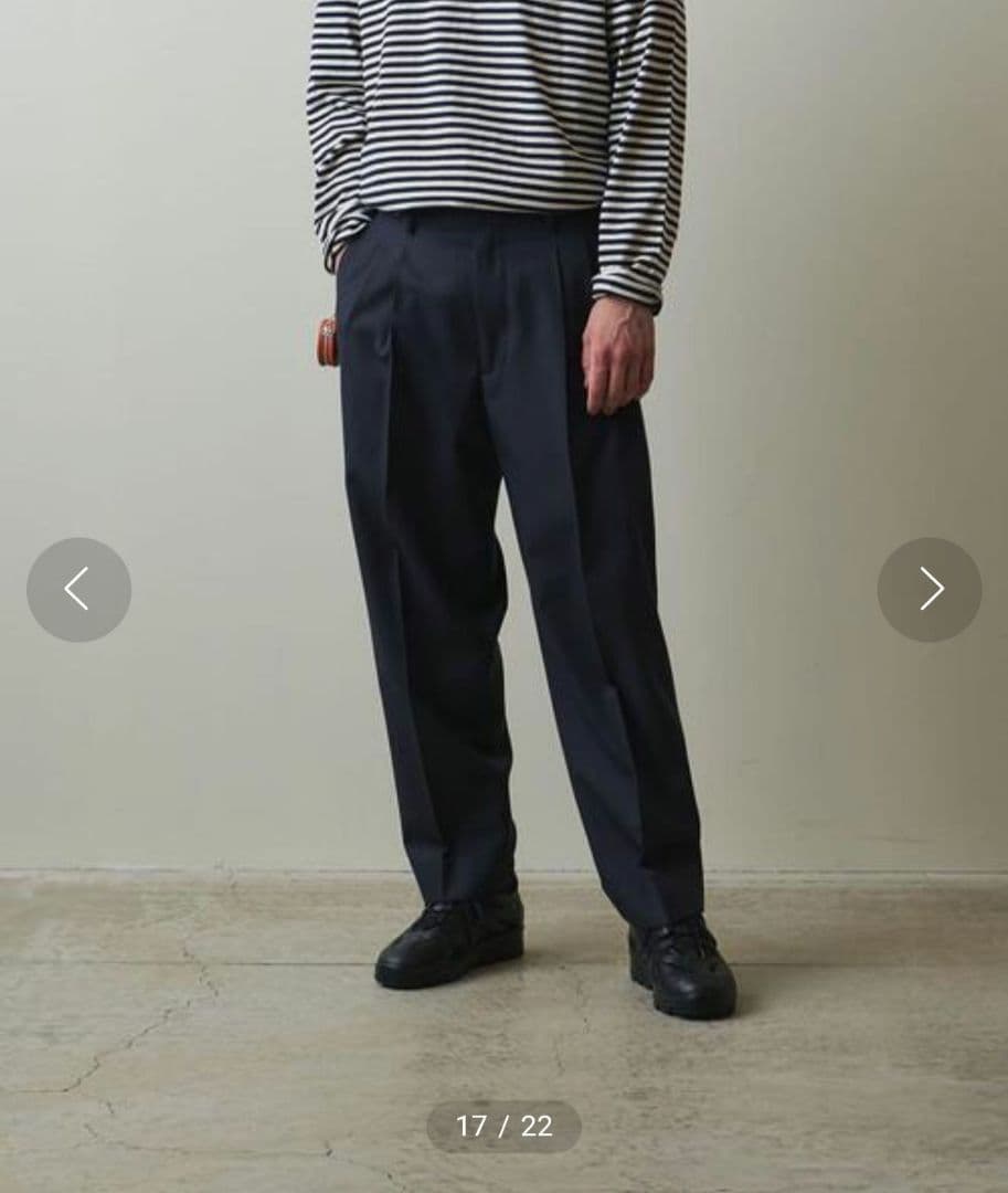 極美品★スティーブンアラン　2プリーツ テーパード パンツ　1.9万　ウール　S