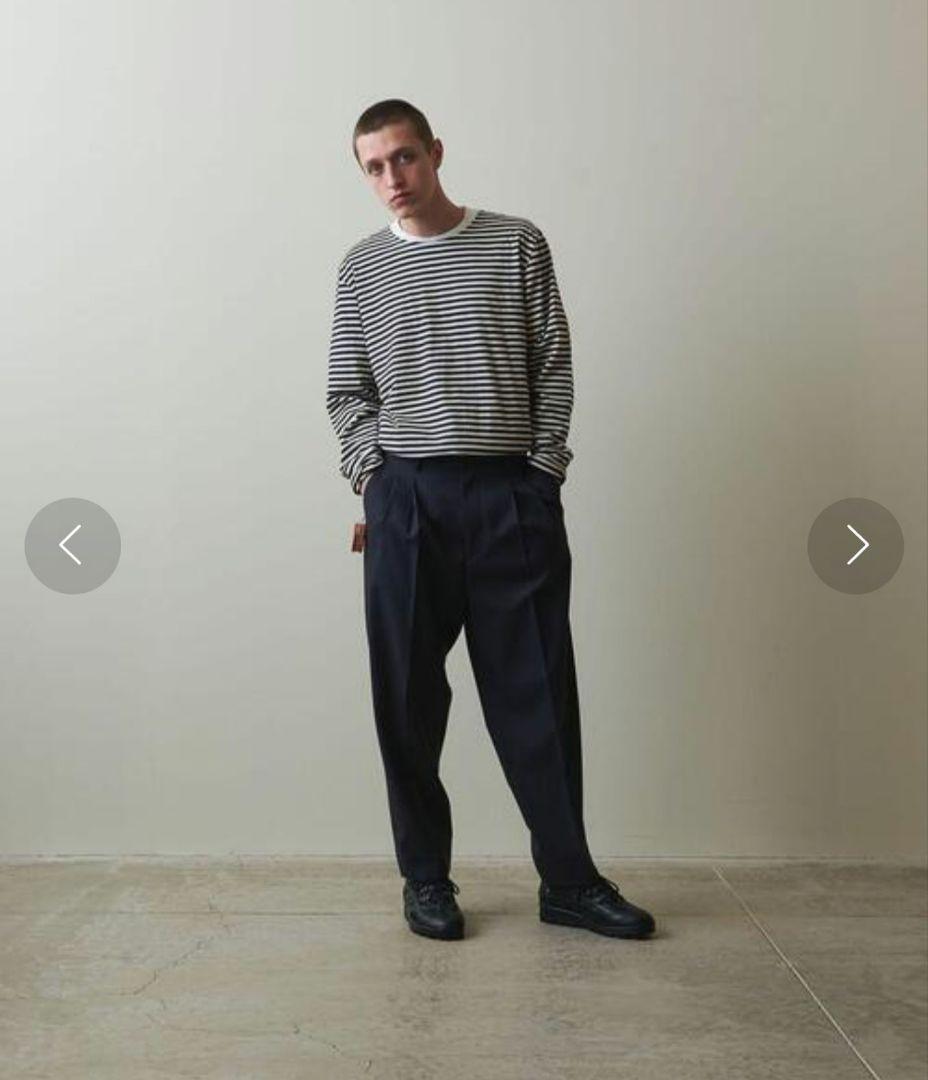 極美品★スティーブンアラン　2プリーツ テーパード パンツ　1.9万　ウール　S