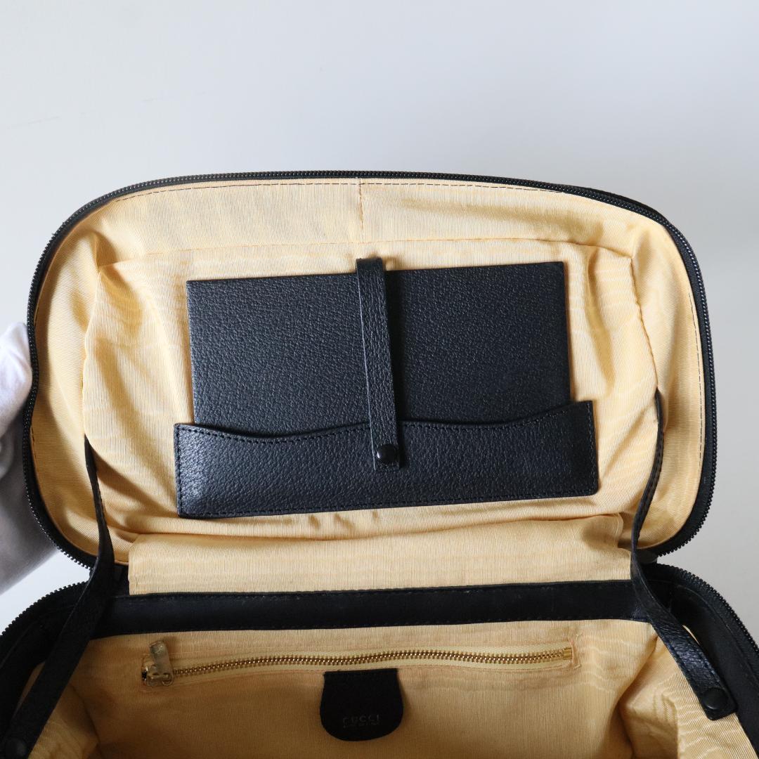 グッチ　バニティバッグ　バンブー×ピッグスキン　黒　メイクボックス