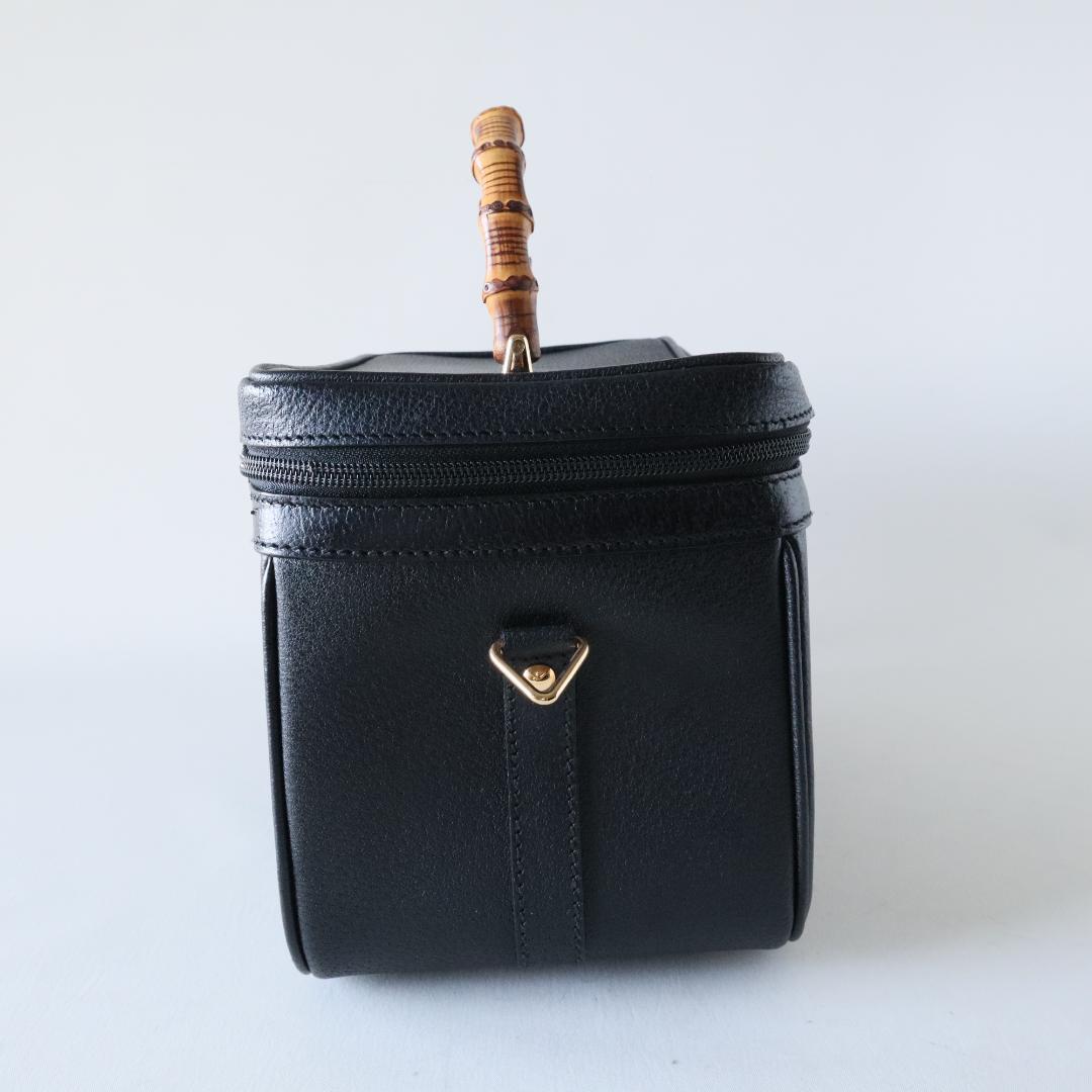 グッチ　バニティバッグ　バンブー×ピッグスキン　黒　メイクボックス