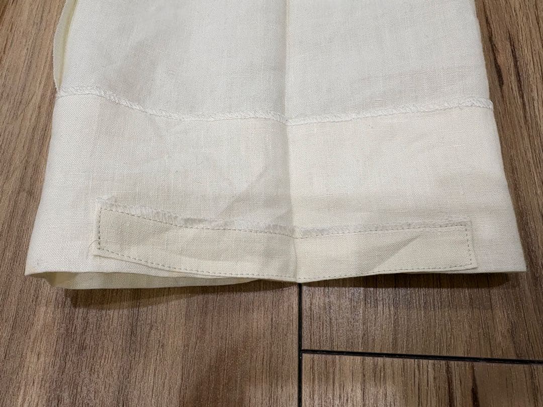 ARMANI COLLEZIONI ホワイト リネンタックパンツ サイズ46