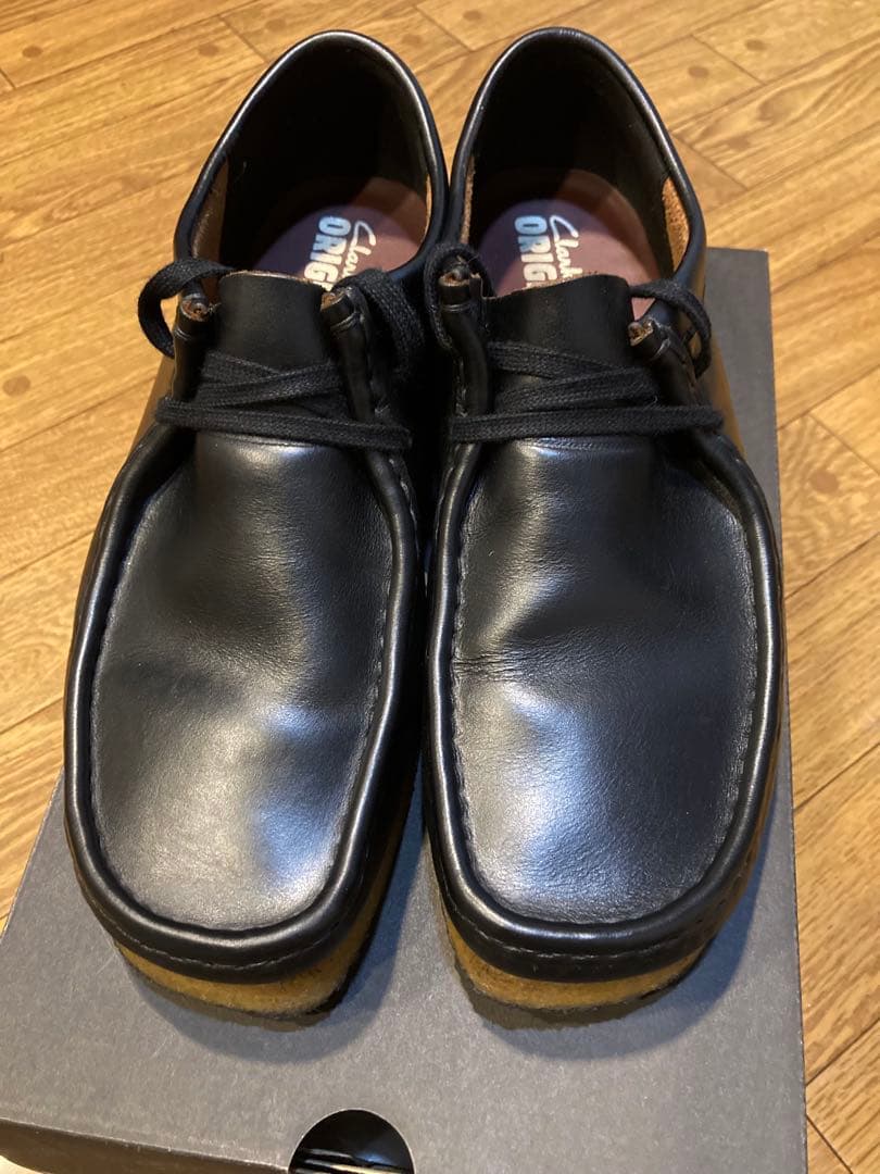 クラークスワラビー　BLACK Smooth Leathe