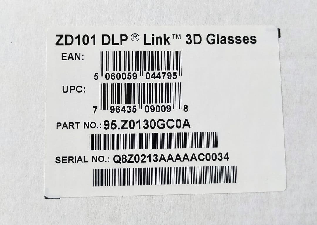 【動作未確認】optoma　3Dメガネ　ZD101
