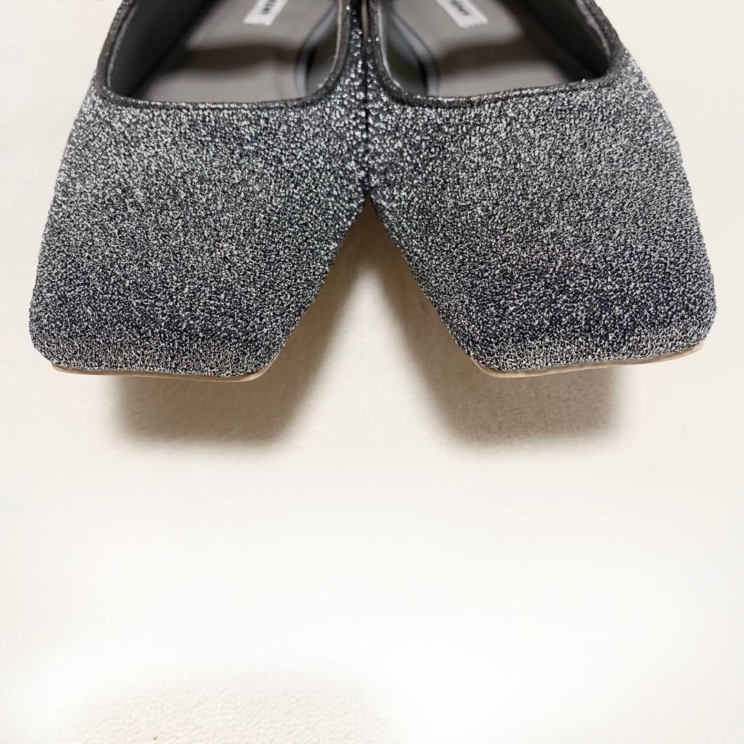 【未使用級】 AMERI アメリビンテージ フラットパンプス シューズ ラメ Ｌ