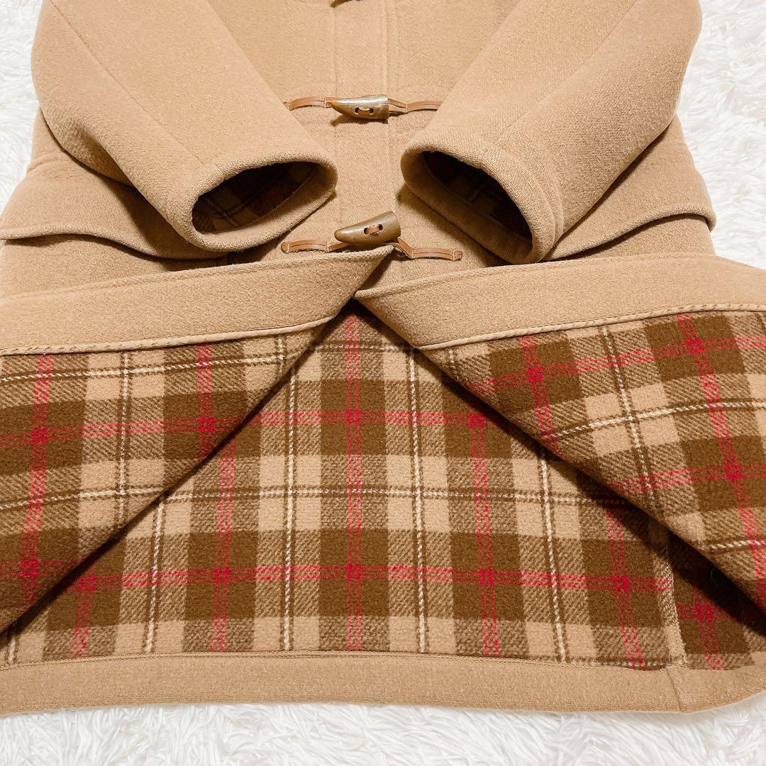 グローバーオール ダッフルコート 英国製 チェック ウール ベージュ US40