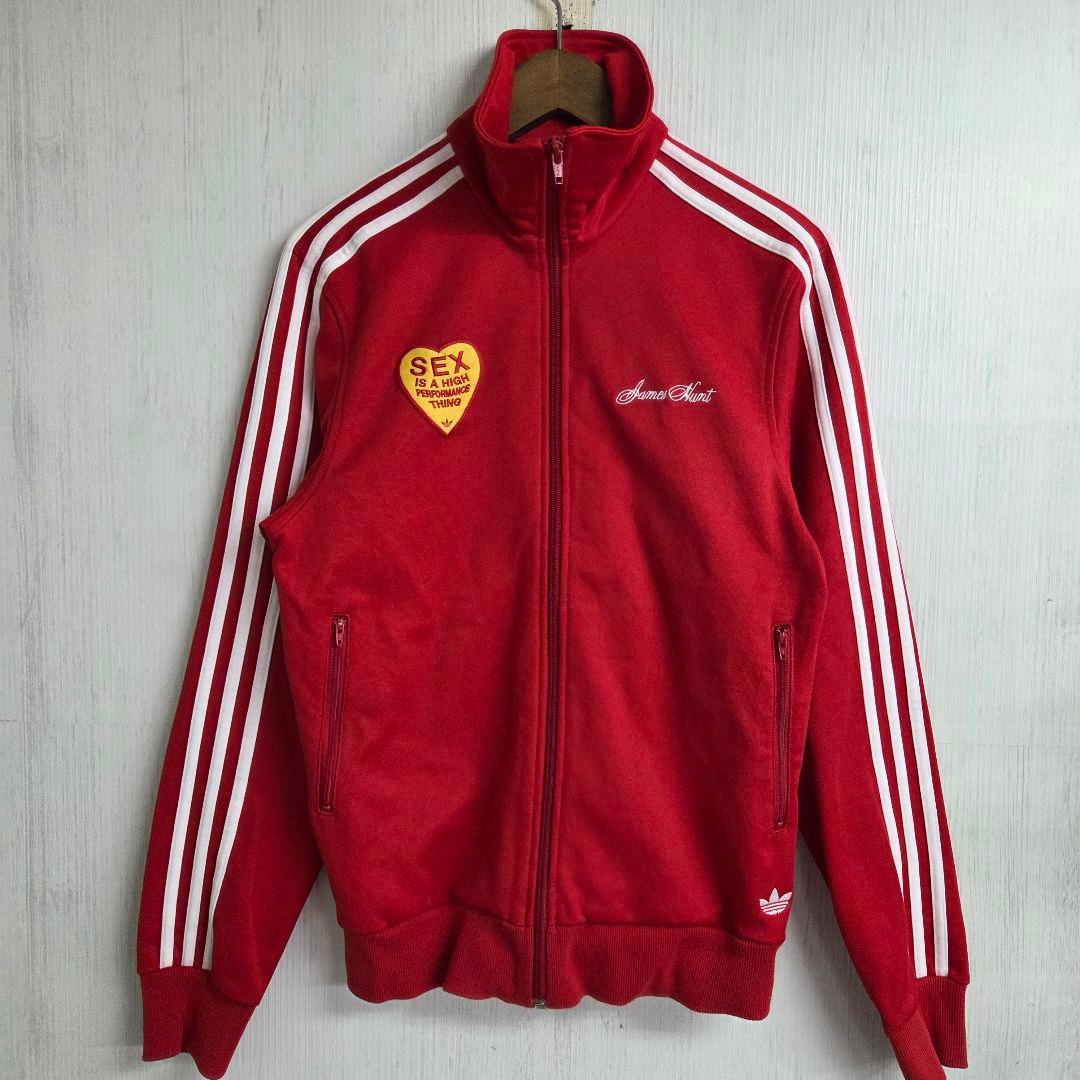 希少　アディダスオリジナルス　トラックジャケット L　レッド　ジェームスハント