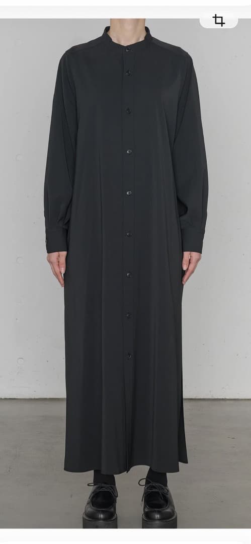 ブラックロングシャツワンピース