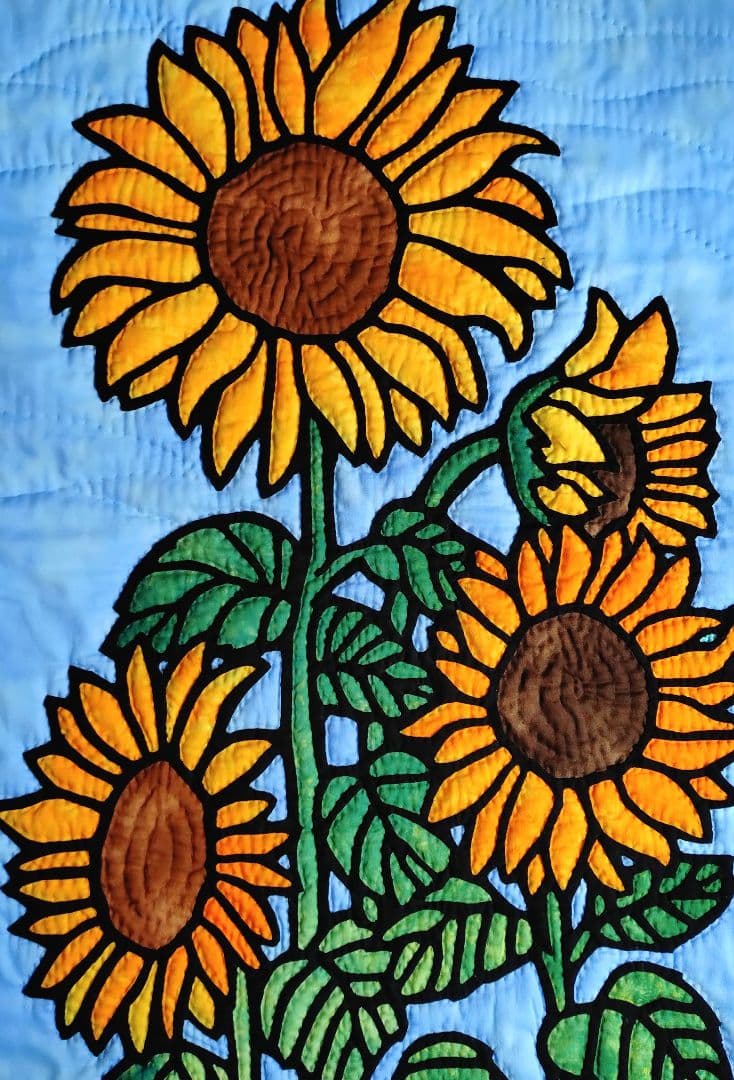 ひまわりのタペストリー・ハワイアンキルト
