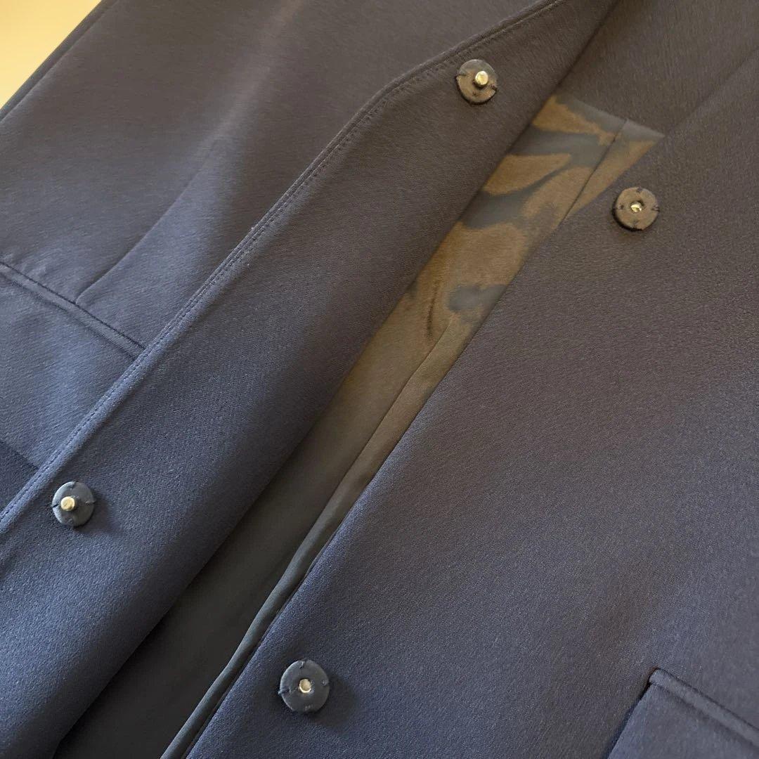 セルフォード　ネイビー ベスト パールボタン