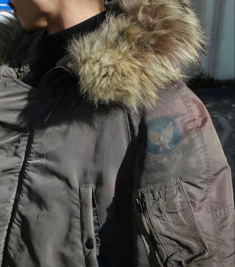 N3B 当時物 実物 ミリタリージャケット コヨーテファー付き