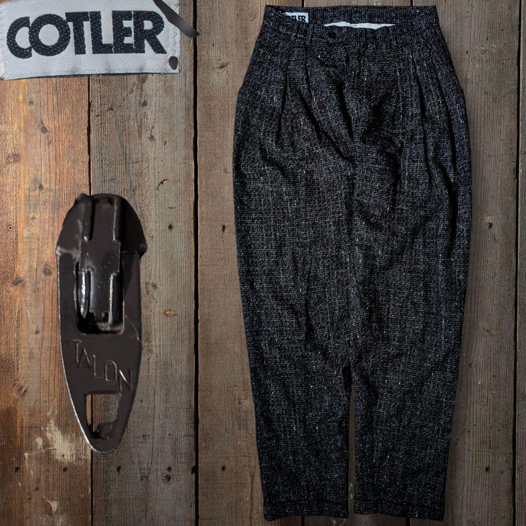 60s 70s　USA製　ロケットtalon　ごまパンツ　カスリ柄　ウール混