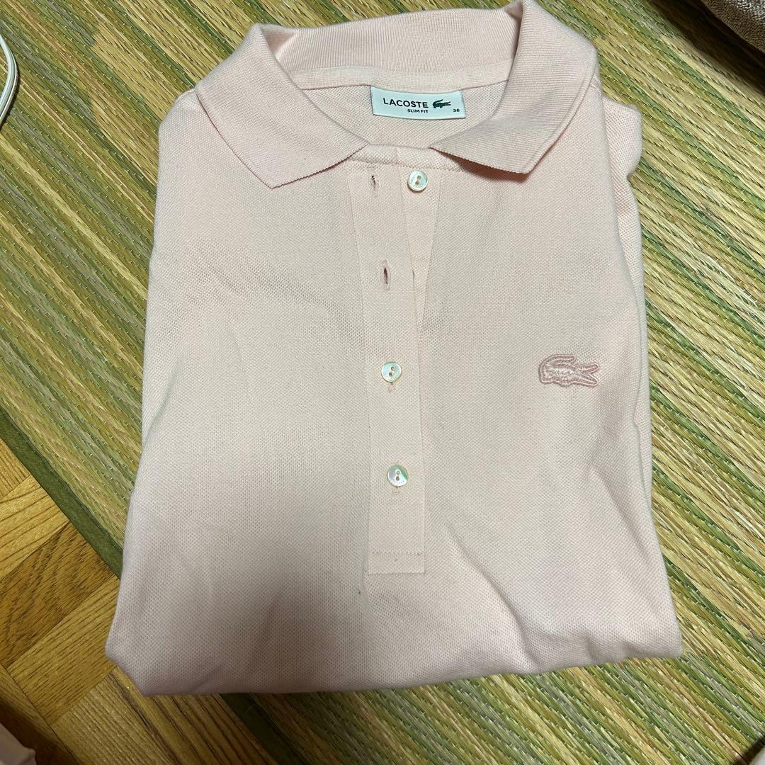 LACOSTE 長袖ポロシャツ ピンク
