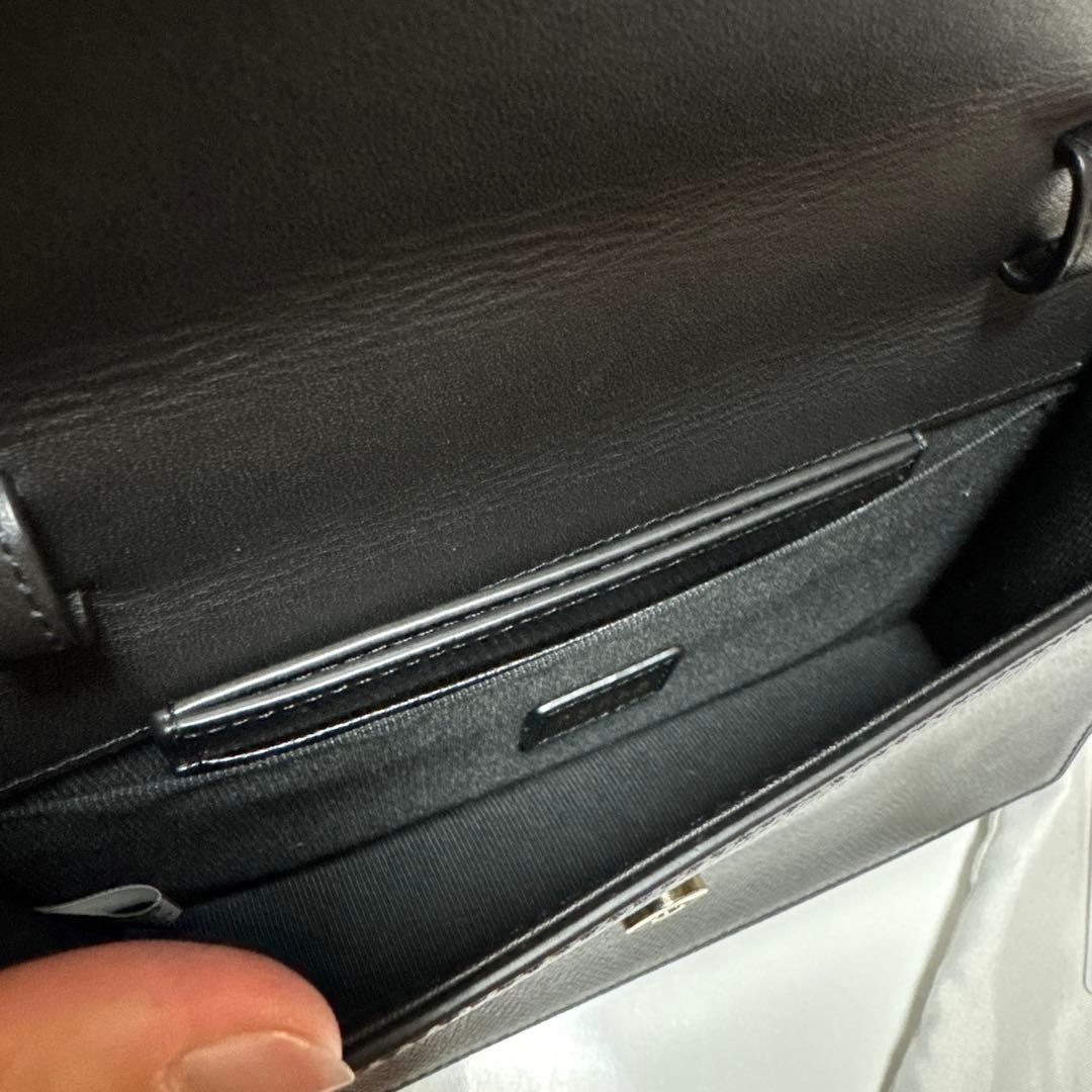 FURLA クラッチバッグ 黒 レザー 保存袋付き 新品未使用(ショルダー無し)