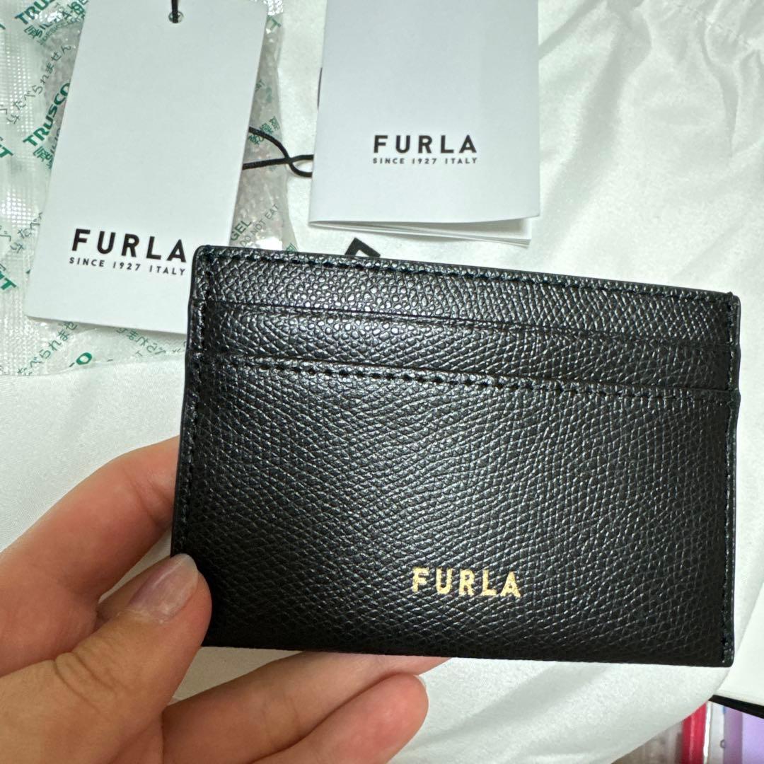 FURLA クラッチバッグ 黒 レザー 保存袋付き 新品未使用(ショルダー無し)