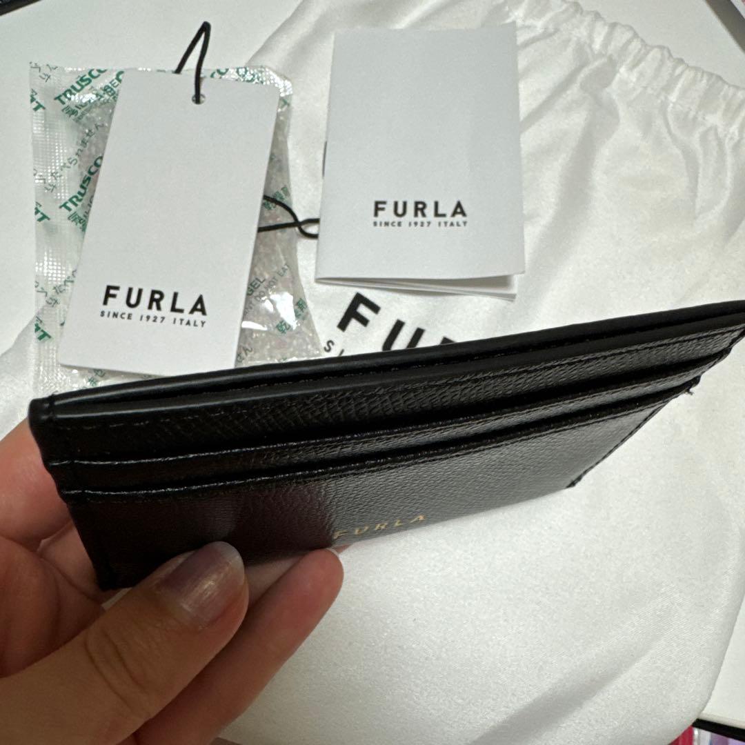 FURLA クラッチバッグ 黒 レザー 保存袋付き 新品未使用(ショルダー無し)