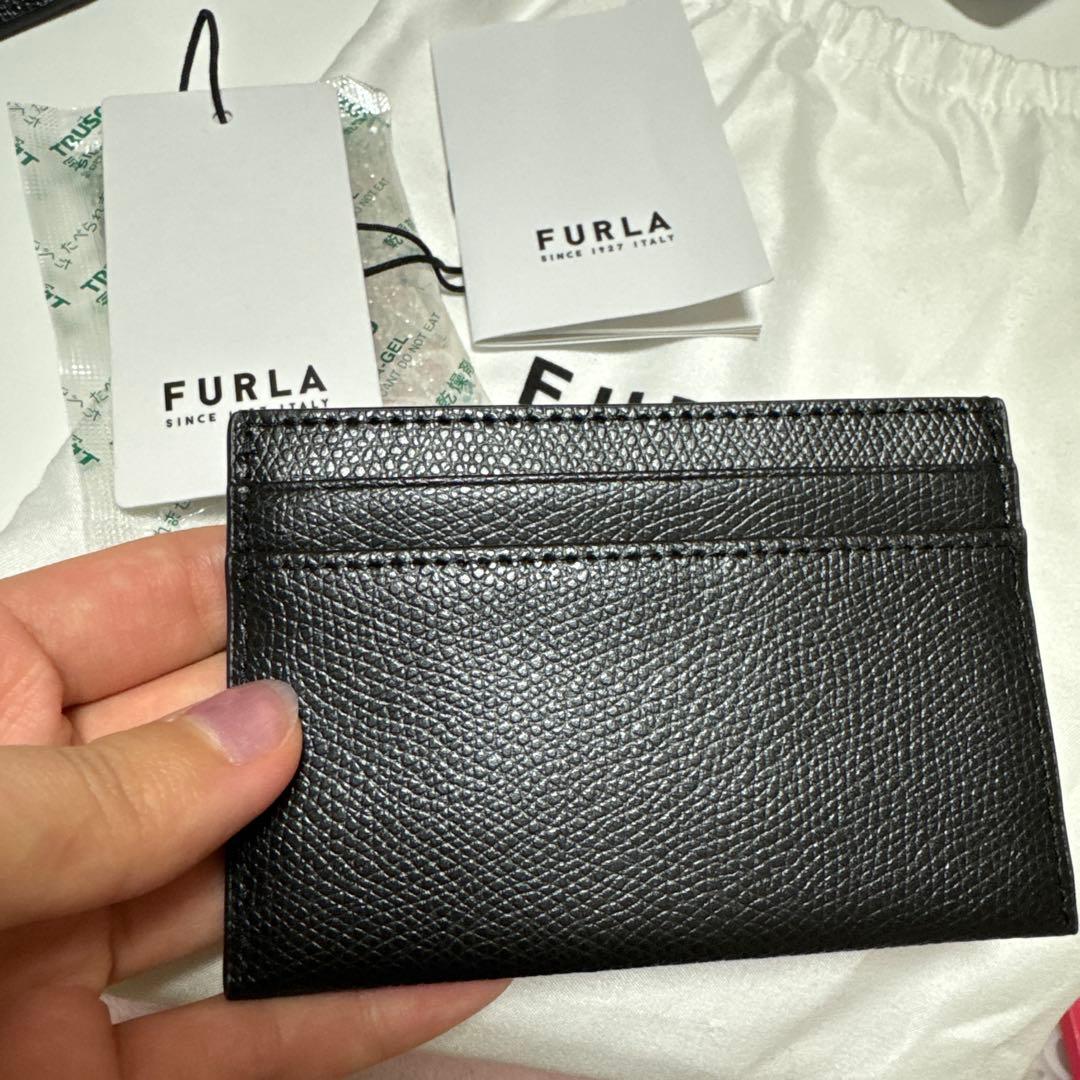 FURLA クラッチバッグ 黒 レザー 保存袋付き 新品未使用(ショルダー無し)