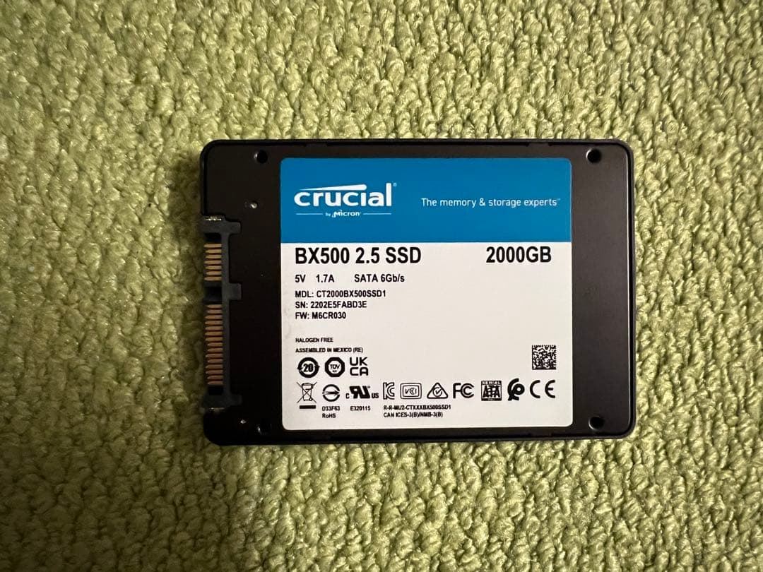 Crucial BX500 2TB SSD 2.5インチ