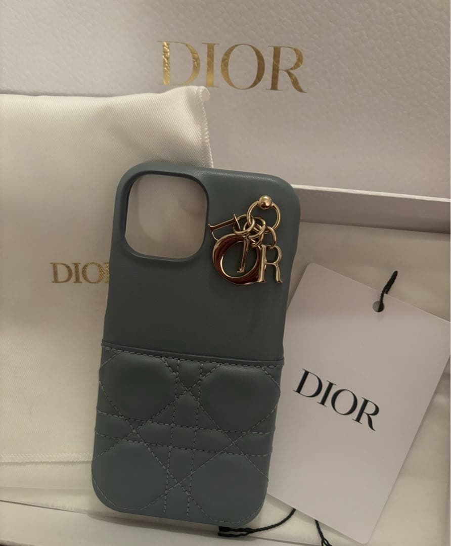 最終値下げDior iPhoneケース グレー キルティング　iPhone15用