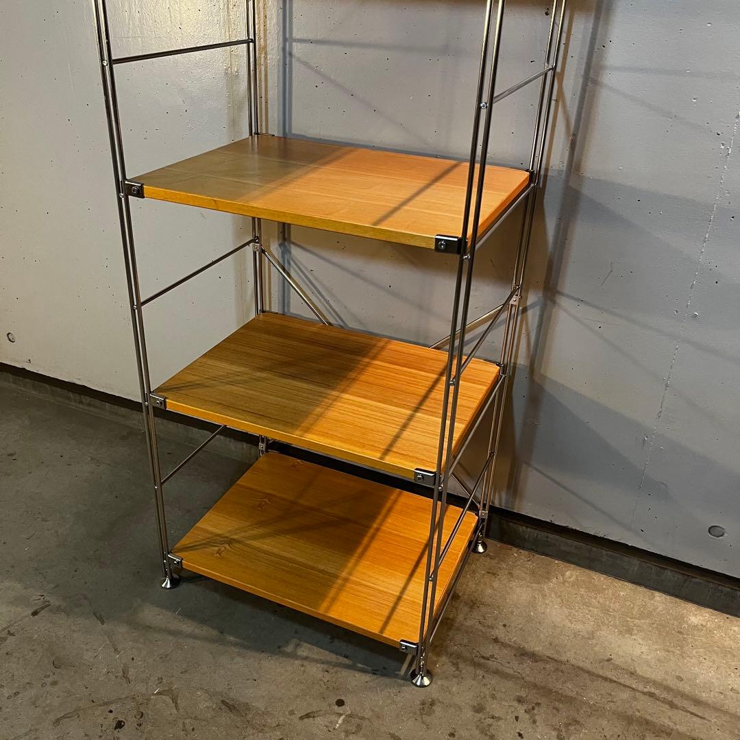 ゆりん★無印 ステンレスユニットシェルフ・タモ材棚セット・棚板６枚