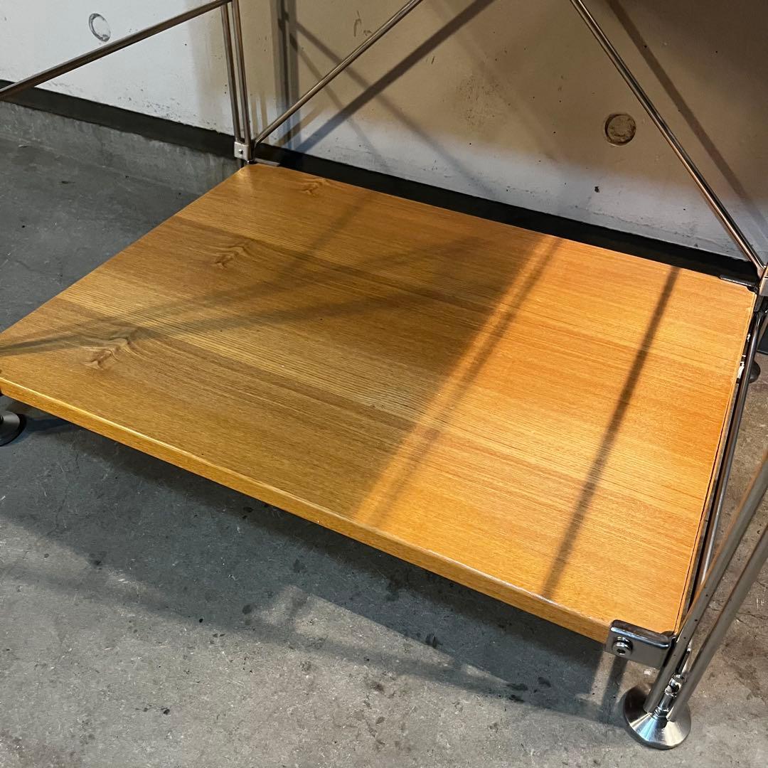 ゆりん★無印 ステンレスユニットシェルフ・タモ材棚セット・棚板６枚