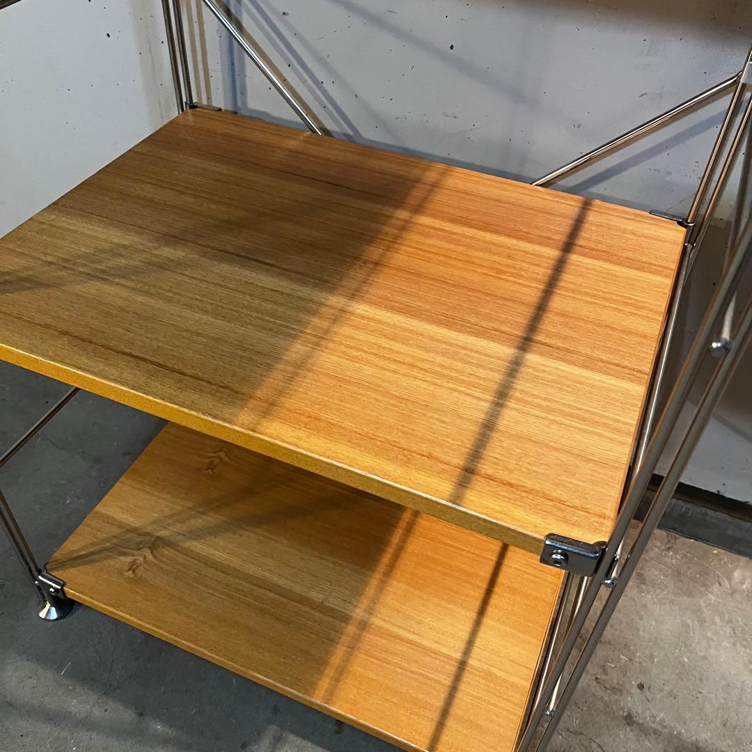 ゆりん★無印 ステンレスユニットシェルフ・タモ材棚セット・棚板６枚