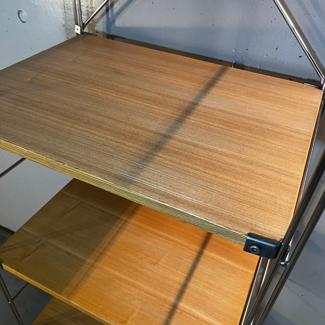 ゆりん★無印 ステンレスユニットシェルフ・タモ材棚セット・棚板６枚