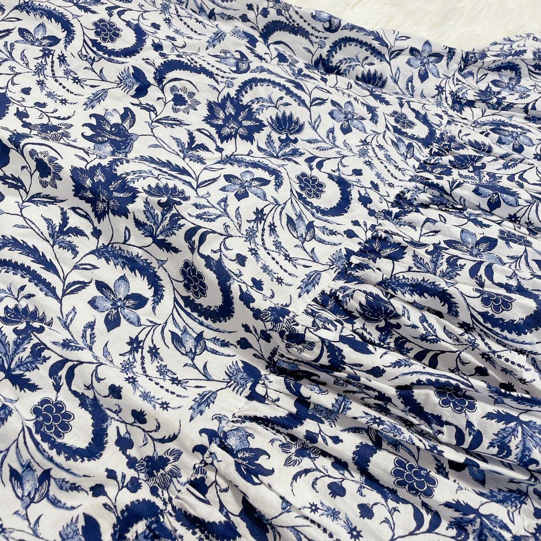 美品　マリハ　マキシ丈　ポタニカル　花柄　ワルツのドレス　ワンピース　春夏