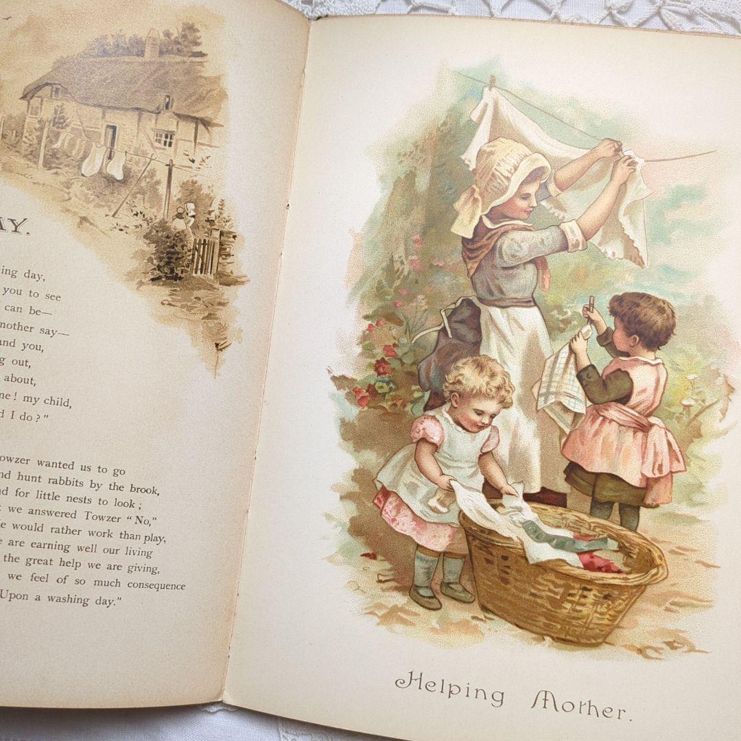 あき 超稀少1890アンティーク絵本 初版本 洋書古書 児童書