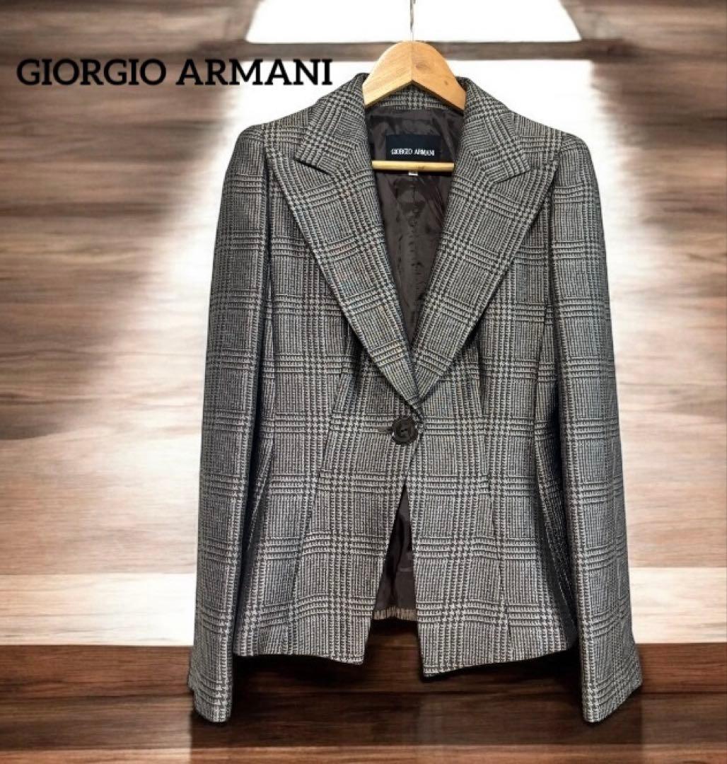 GIORGIO ARMANI ジャケット イタリア製 背中リボン グレンチェック
