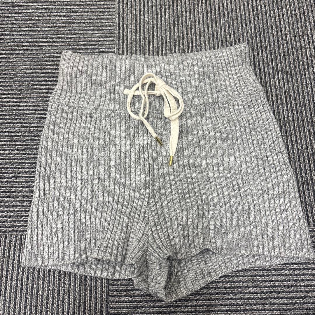 JUEMI リブ編み グレー ショートパンツ FREE