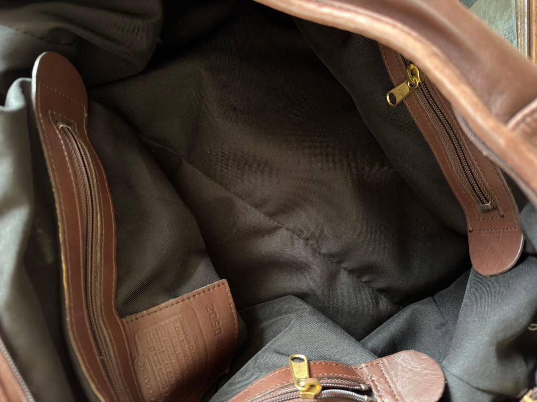 オールドコーチ ボストンバッグ 2way オールレザー ブラウン 大容量